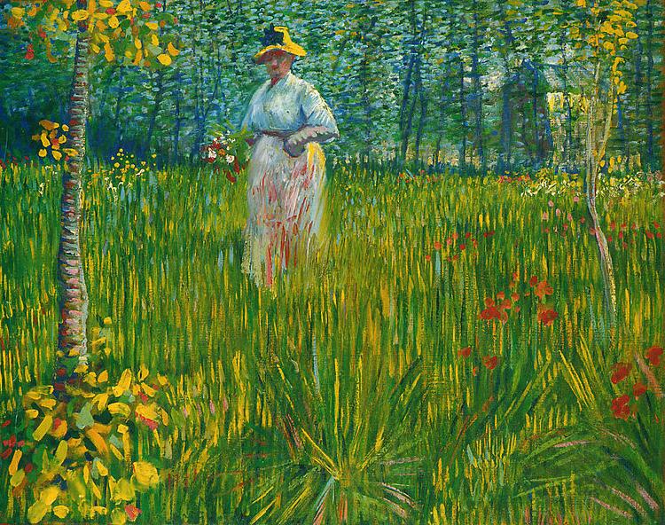 Vincent Van Gogh Femme dans un jardin oil painting picture